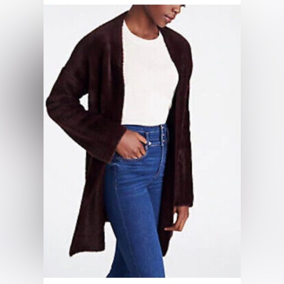 Ann Taylor Chocolate Brown Faux Fur Sweater - Picture 1 of 2